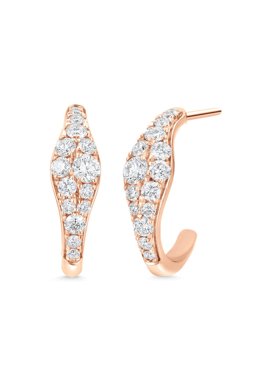 SARA WEINSTOCK-Donna Diamond Huggie Earrings-ROSE GOLD