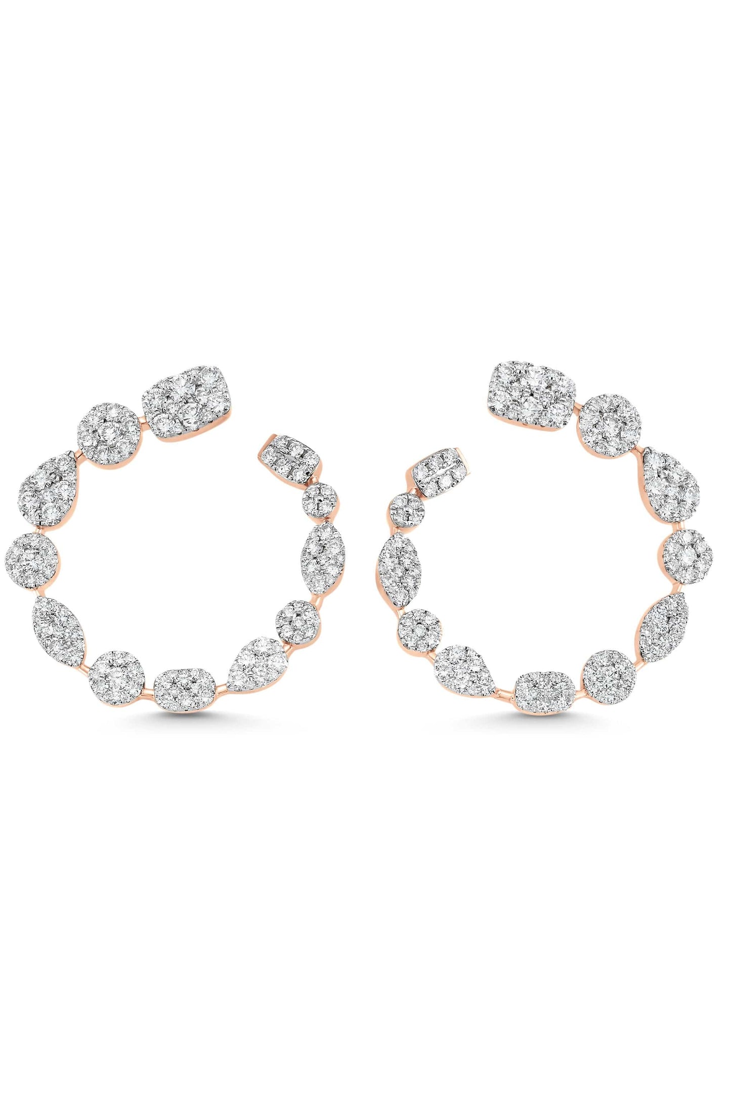 SARA WEINSTOCK-Reverie Diamond Cluster Hoops-ROSE GOLD