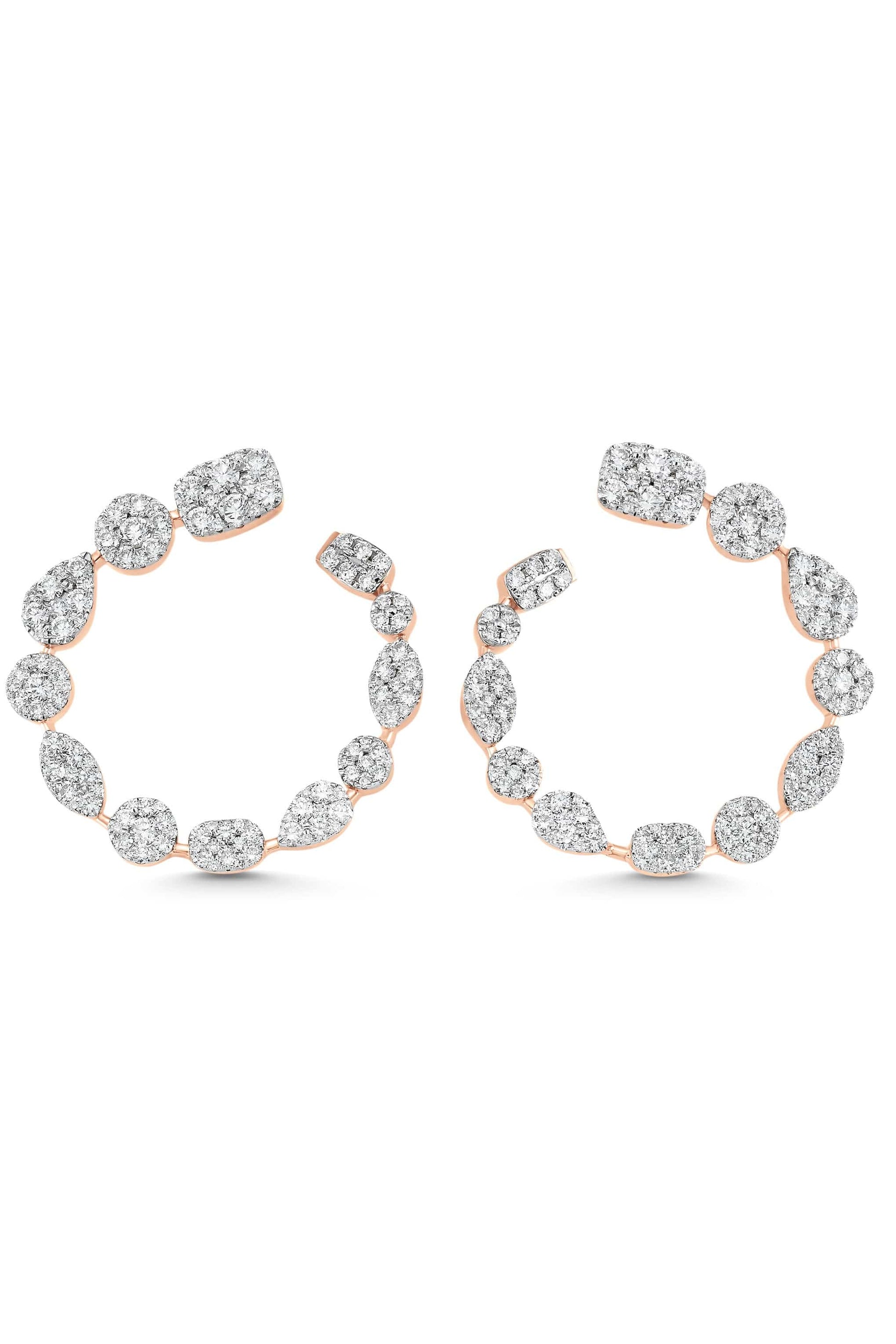 SARA WEINSTOCK-Reverie Diamond Cluster Hoops-ROSE GOLD