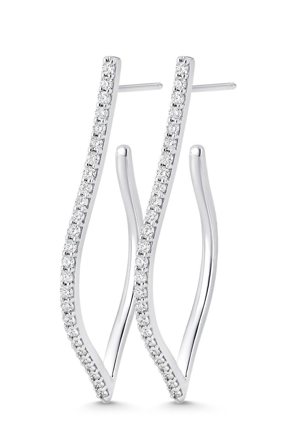 Veena Diamond Hoop Earrings-WHITE GOLD-JEWELRYFINE JEWELEARRING-SARA WEINSTOCK
