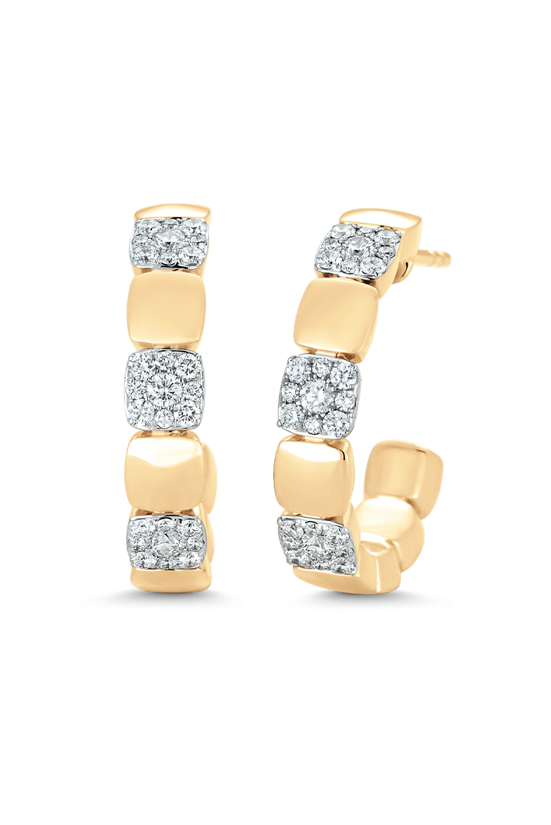 SARA WEINSTOCK-Adira Cushion Illusion Half Hoop Earrings-YELLOW GOLD