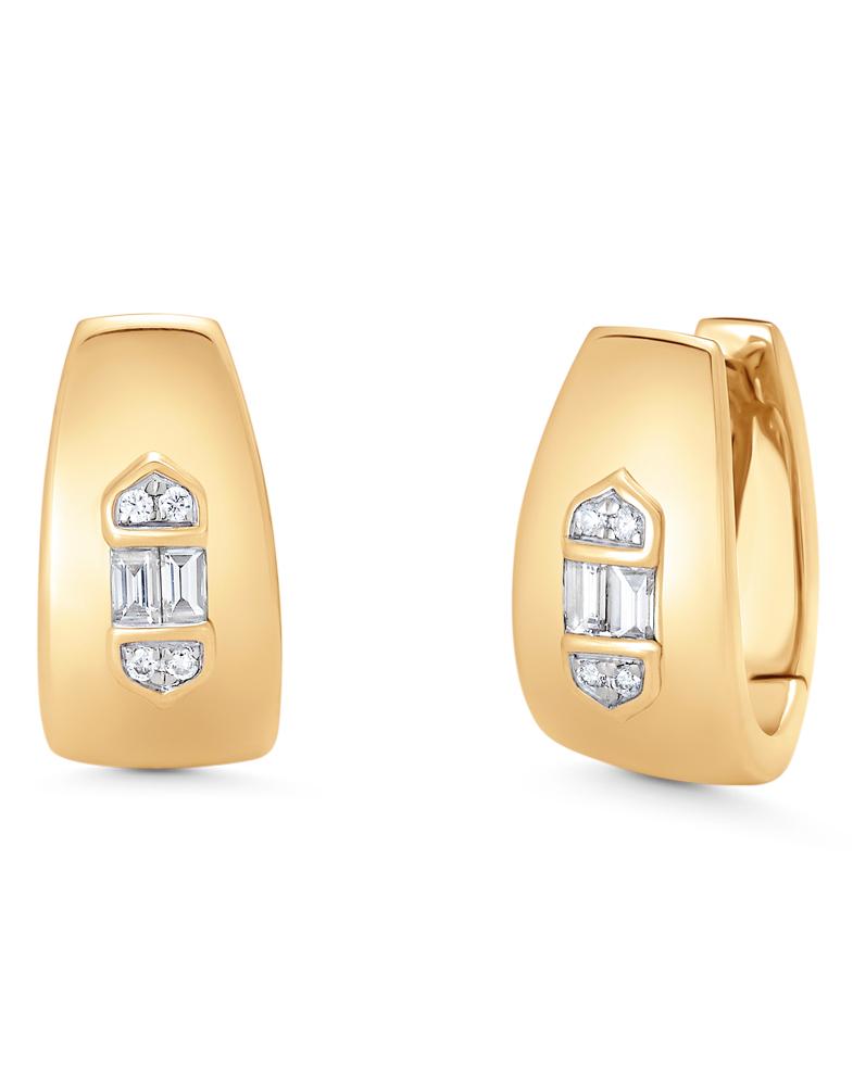 SARA WEINSTOCK-Aurora Taj Baguette Huggies-YELLOW GOLD