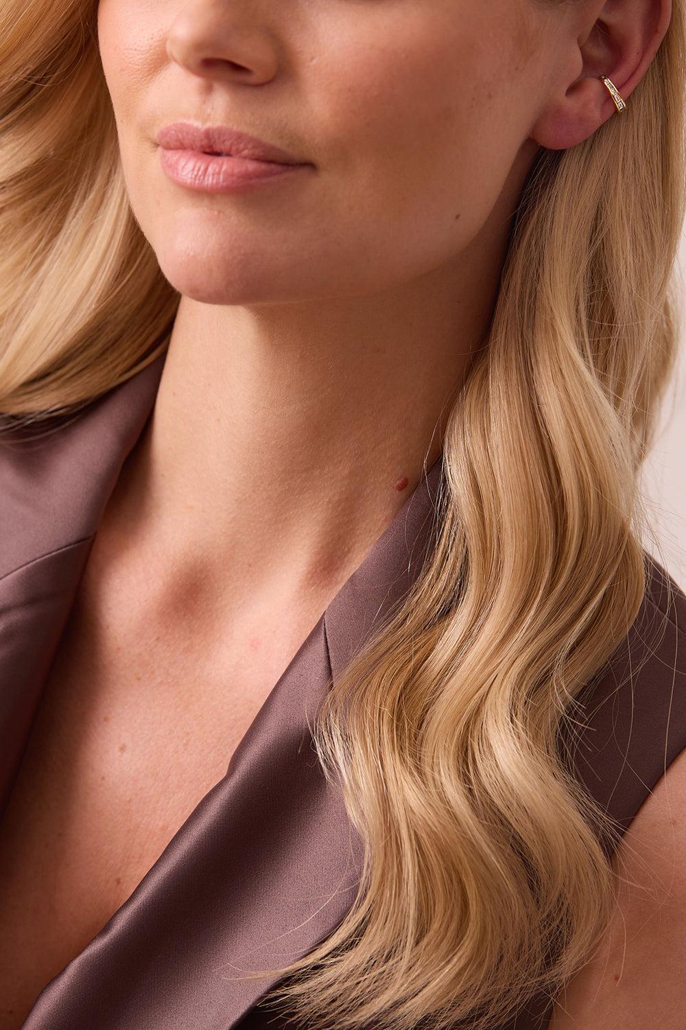 Diamond Papua Thin Ear Cuff-YELLOW GOLD-JEWELRYFINE JEWELEARRING-SARA WEINSTOCK