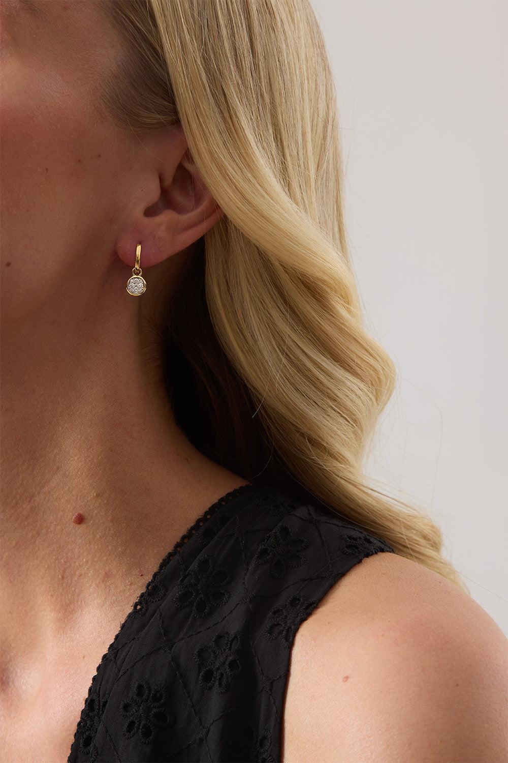 Diamond Round Earring Charms-YELLOW GOLD-JEWELRYFINE JEWELEARRING-SARA WEINSTOCK