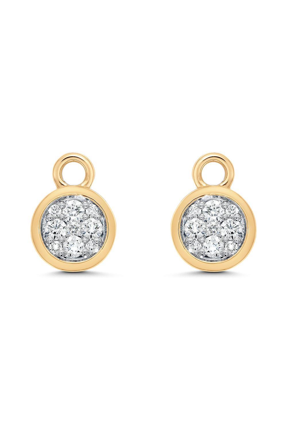 Diamond Round Earring Charms-YELLOW GOLD-JEWELRYFINE JEWELEARRING-SARA WEINSTOCK