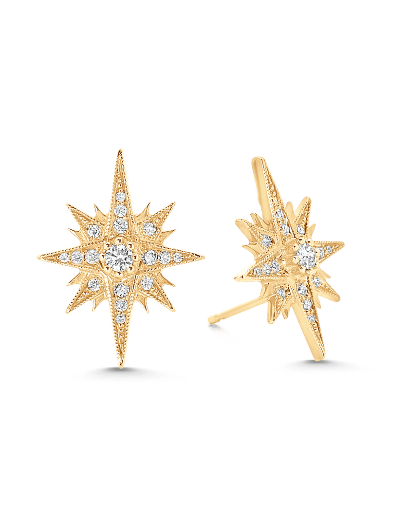 SARA WEINSTOCK-Gretta Starburst Studs-YELLOW GOLD