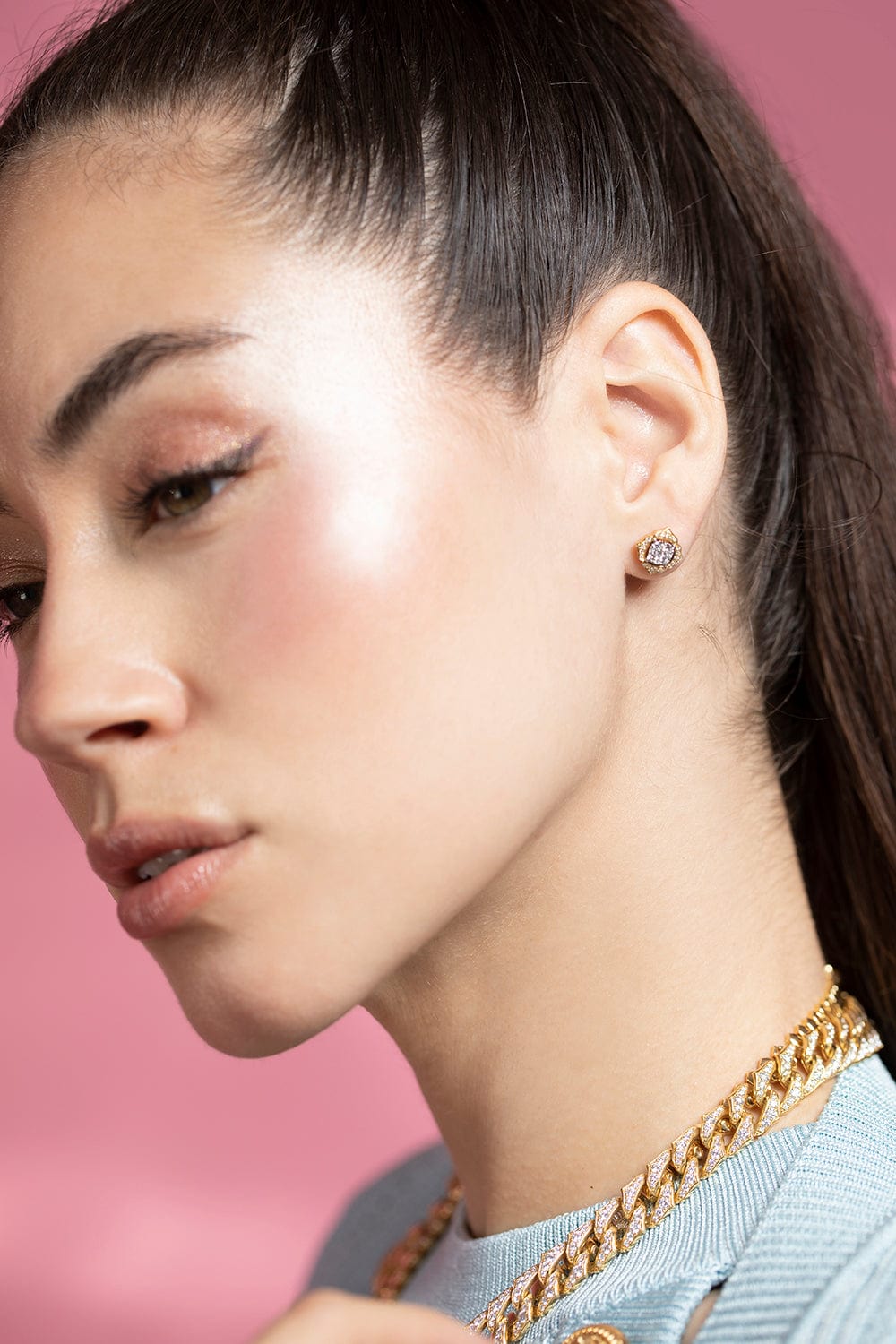 SARA WEINSTOCK-Leela Large Studs-YELLOW GOLD