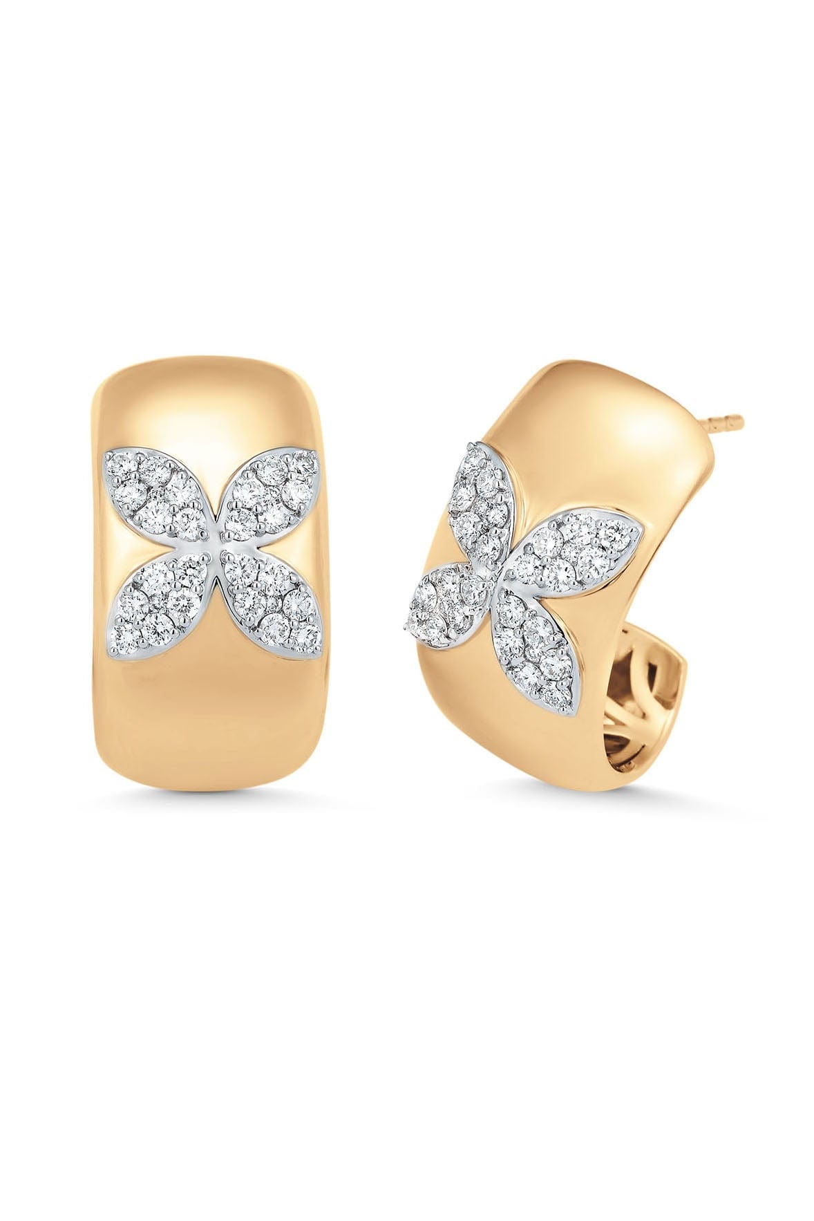 SARA WEINSTOCK-Lierre Petite Marquise Hoop Earrings-YELLOW GOLD