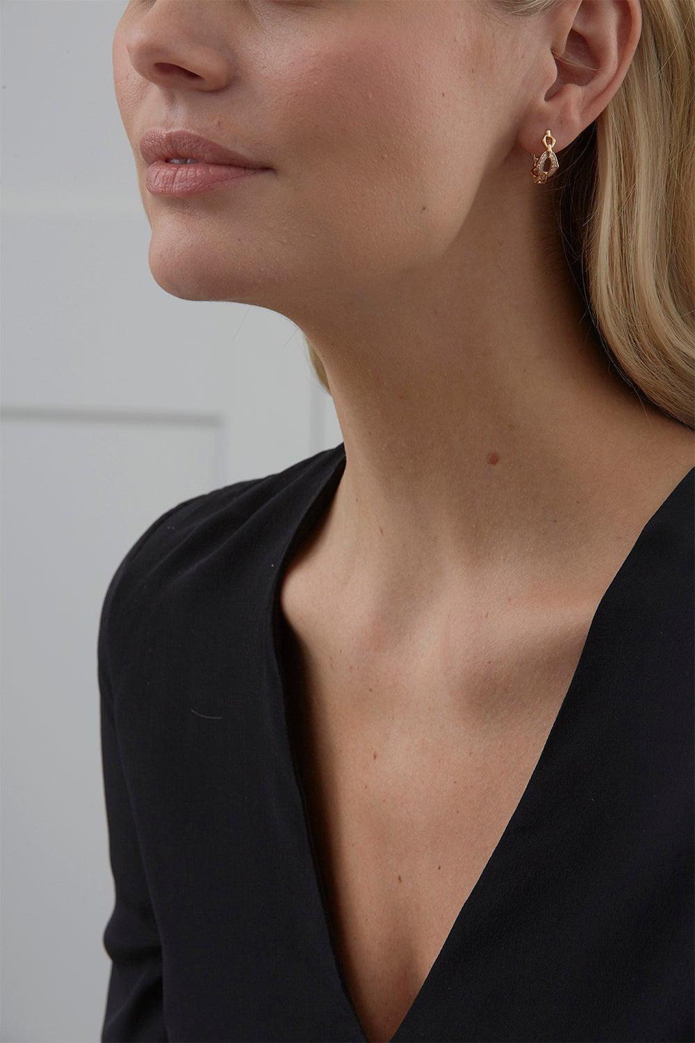 SARA WEINSTOCK-Lucia Chain Link Hoop Earrings-YELLOW GOLD