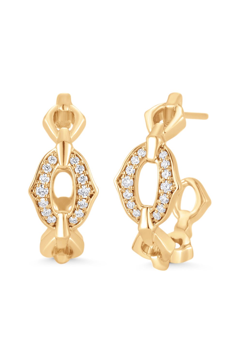 SARA WEINSTOCK-Lucia Chain Link Hoop Earrings-YELLOW GOLD