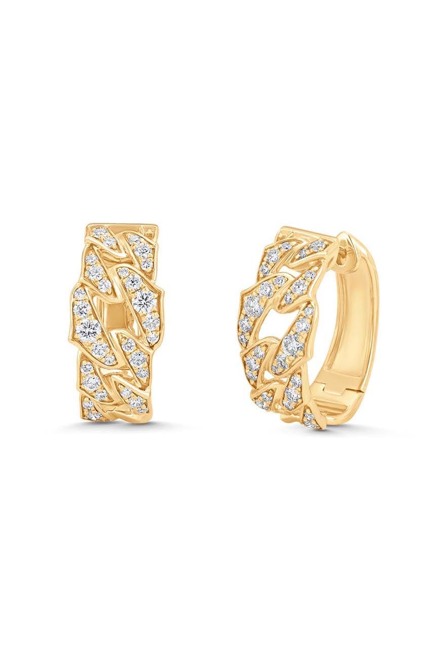 SARA WEINSTOCK-Lucia Diamond Graduated Link Huggies-YELLOW GOLD