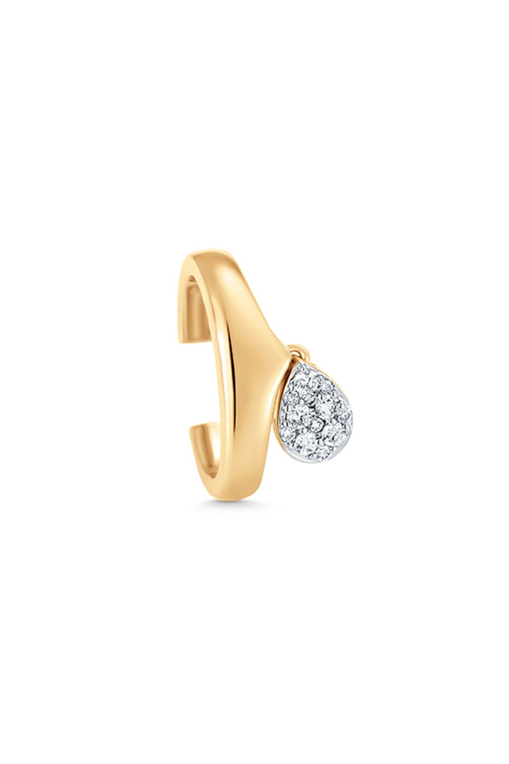 SARA WEINSTOCK-Lucia Pear Diamond Ear Cuff-YELLOW GOLD
