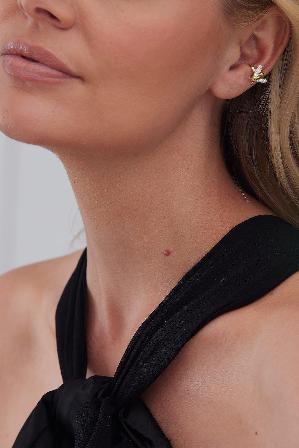 SARA WEINSTOCK-Queen Bee Diamond Ear Cuff-YELLOW GOLD