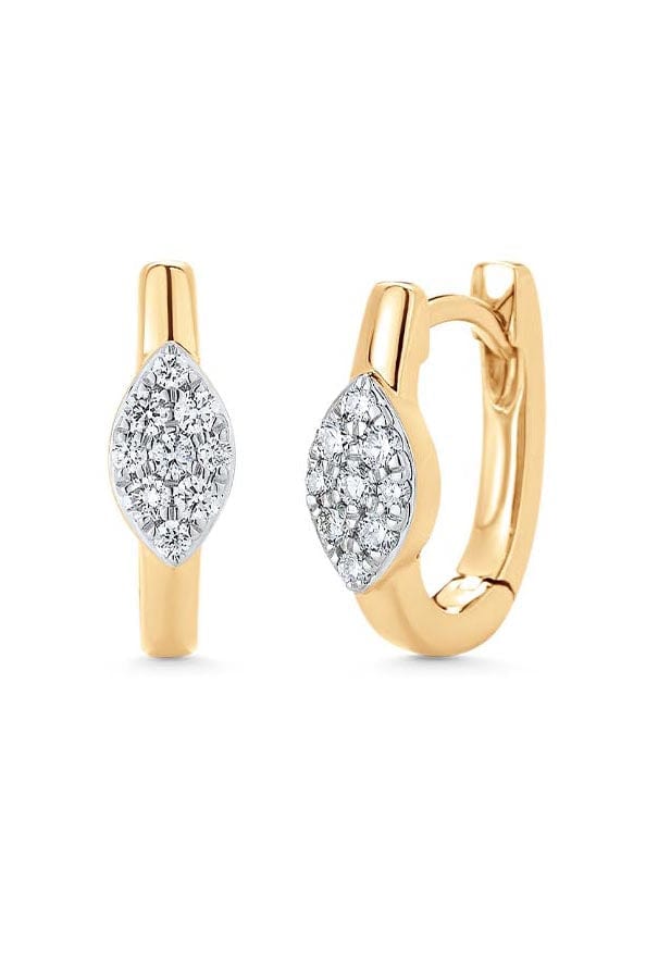 SARA WEINSTOCK-Unity Reverie Diamond Cushion Huggie Earrings-YELLOW GOLD