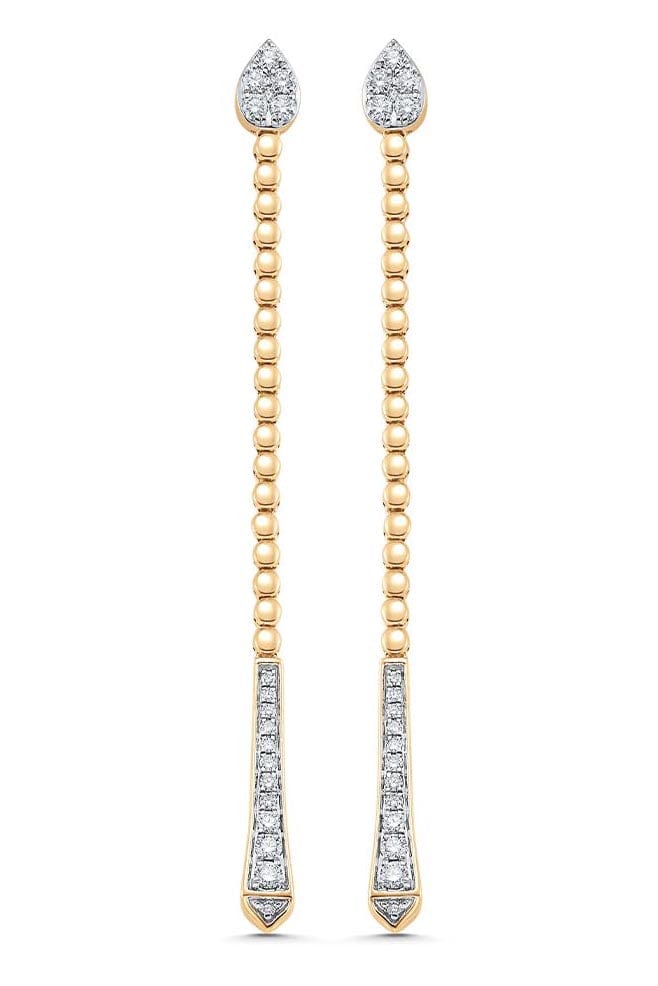 SARA WEINSTOCK-Unity Reverie Pear Diamond Drop Earrings-YELLOW GOLD