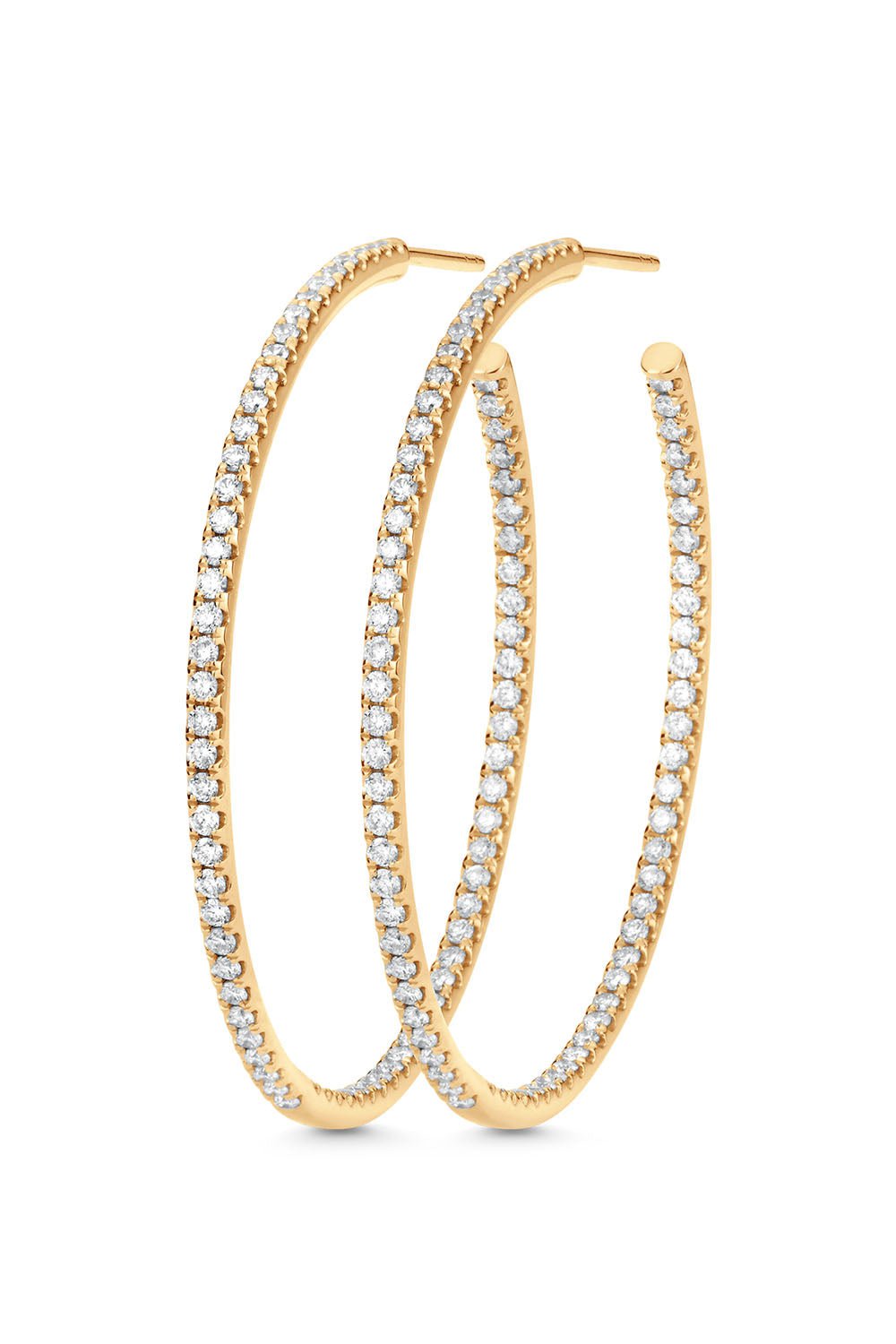 SARA WEINSTOCK-Veena Inside-Out Small Diamond Hoop Earrings-YELLOW GOLD