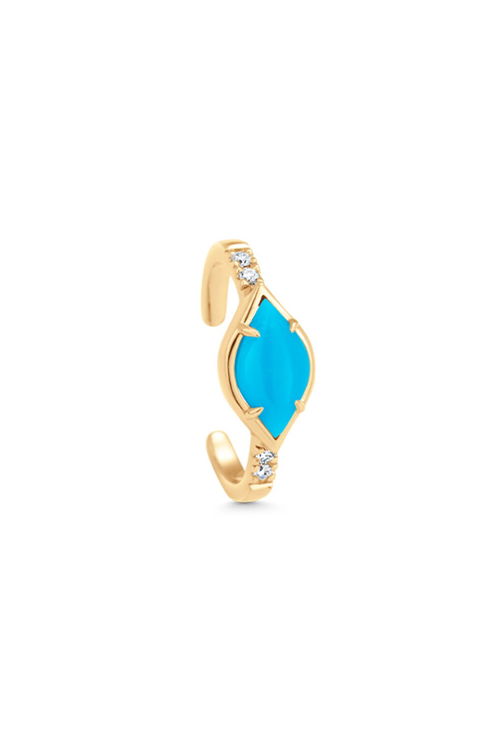 SARA WEINSTOCK-Donna Turquoise Ear Cuff-YELLOW GOLD