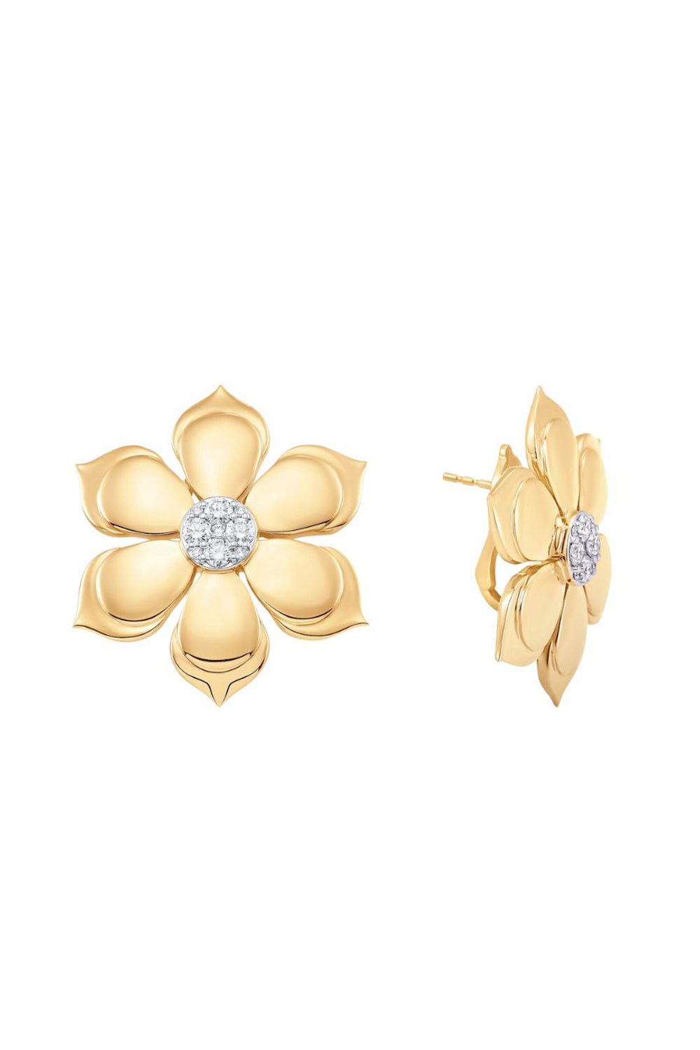 SARA WEINSTOCK-Lierre Flower Earrings-YELLOW GOLD