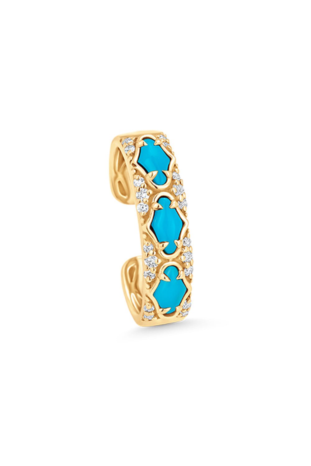 SARA WEINSTOCK-Lucia Turquoise Ear Cuff-YELLOW GOLD