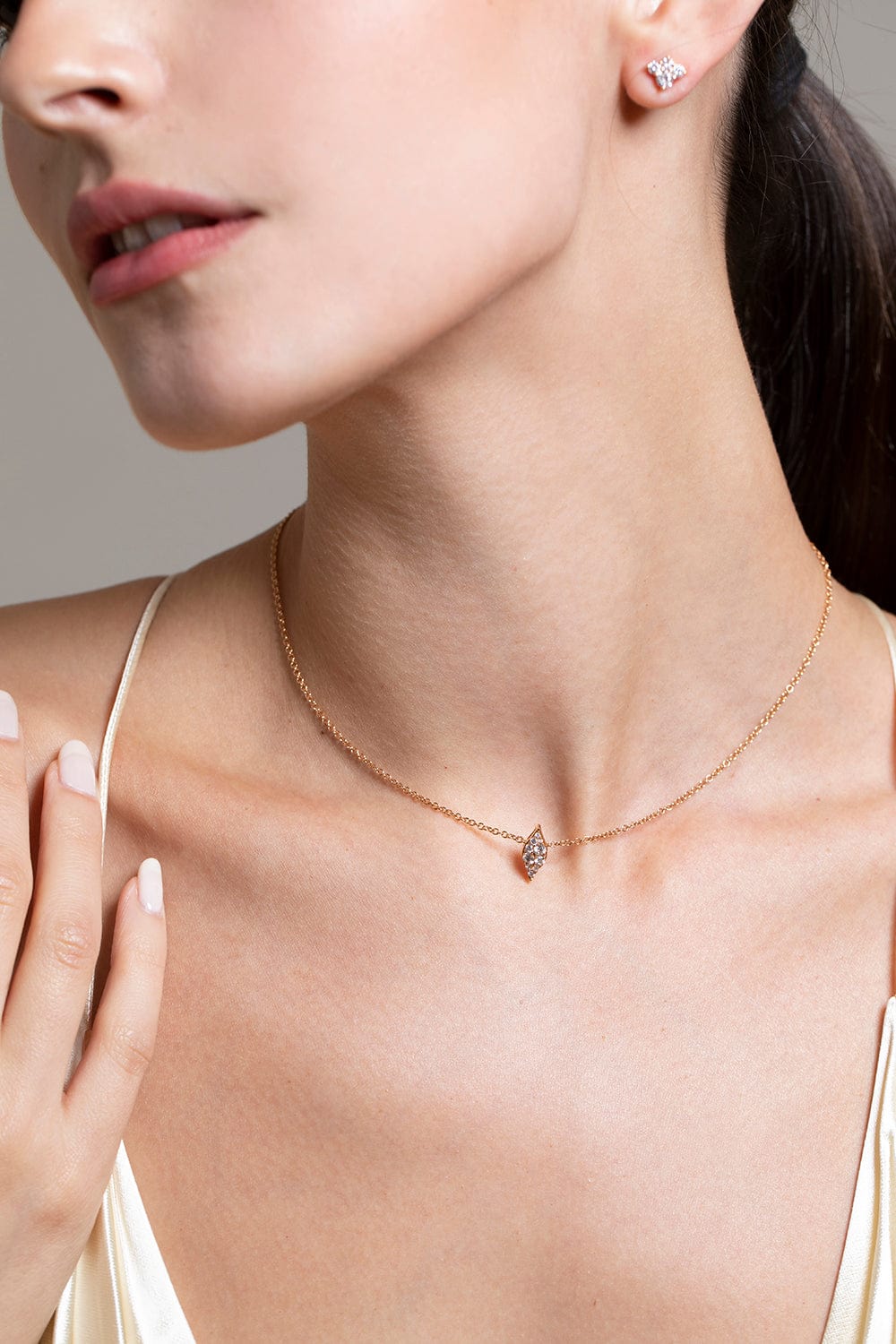 SARA WEINSTOCK-Donna Pave Diamond Necklace-ROSE GOLD