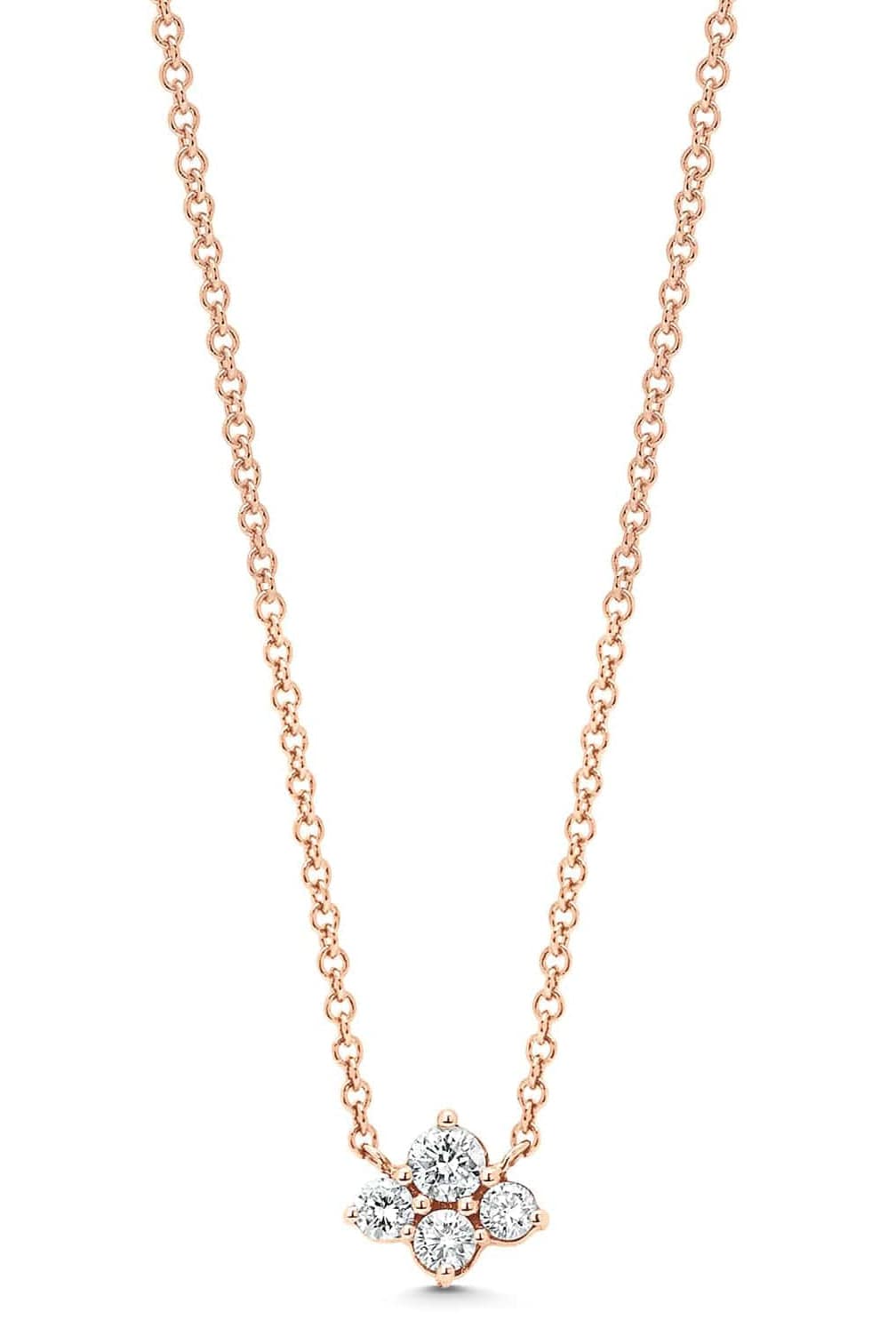SARA WEINSTOCK-Dujour Diamond Cluster Necklace-ROSE GOLD