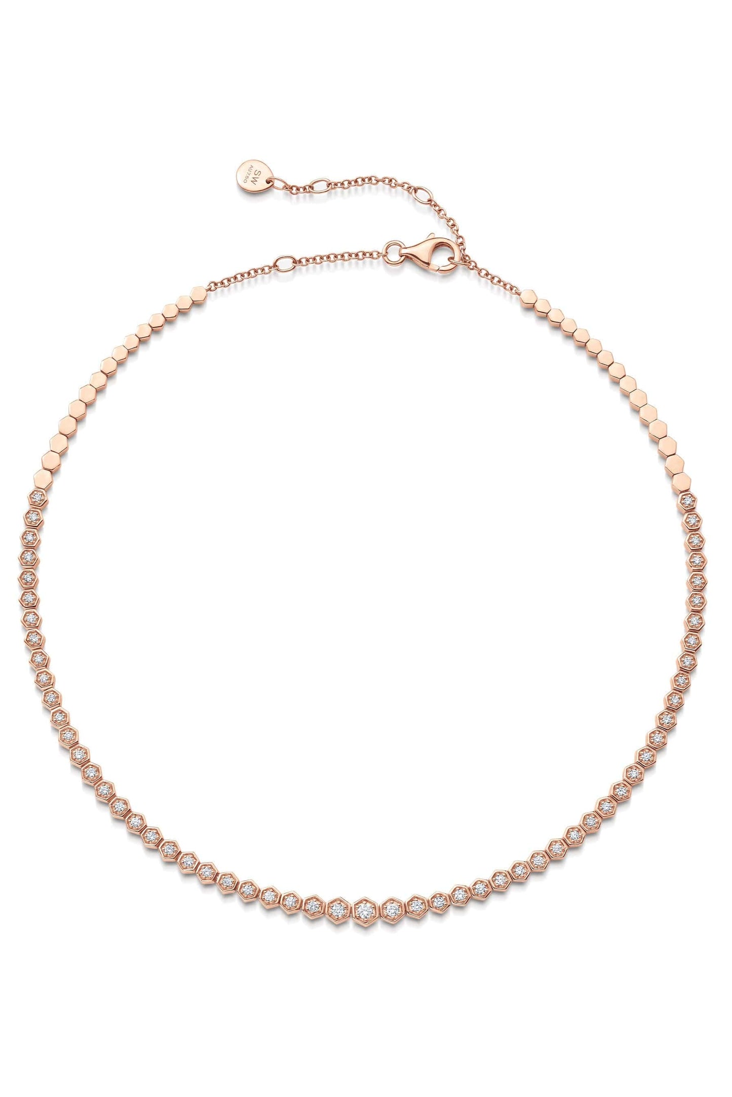 SARA WEINSTOCK-Isadora Hexagon Diamond Choker-ROSE GOLD