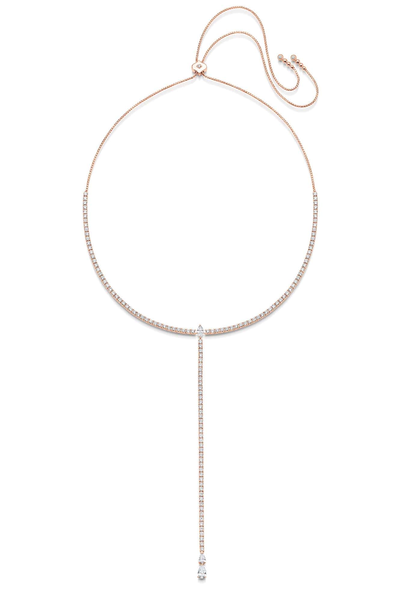 SARA WEINSTOCK-Purity Diamond Bolo Necklace-ROSE GOLD