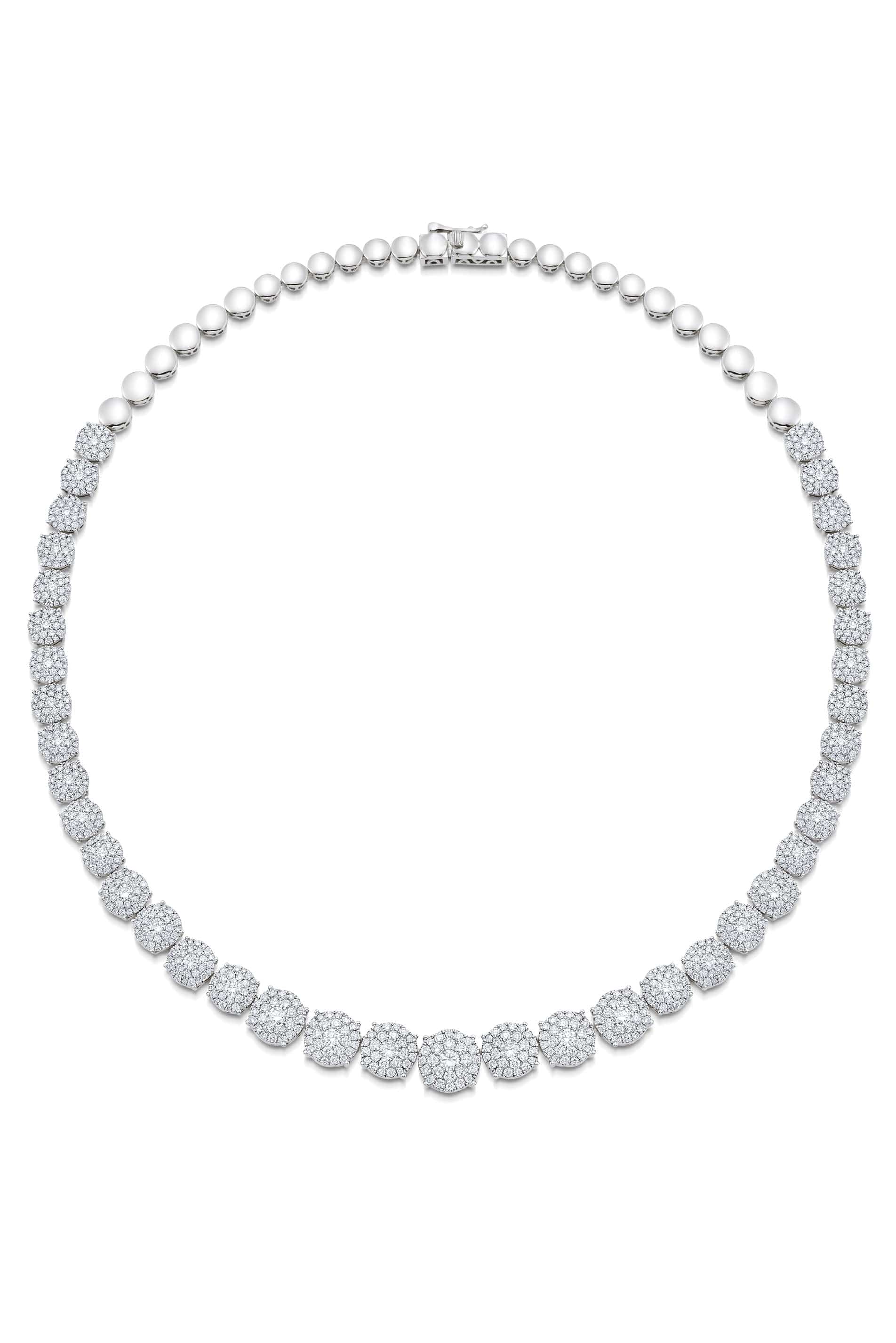 SARA WEINSTOCK-Illusion Round Cluster Diamond Choker-WHITE GOLD
