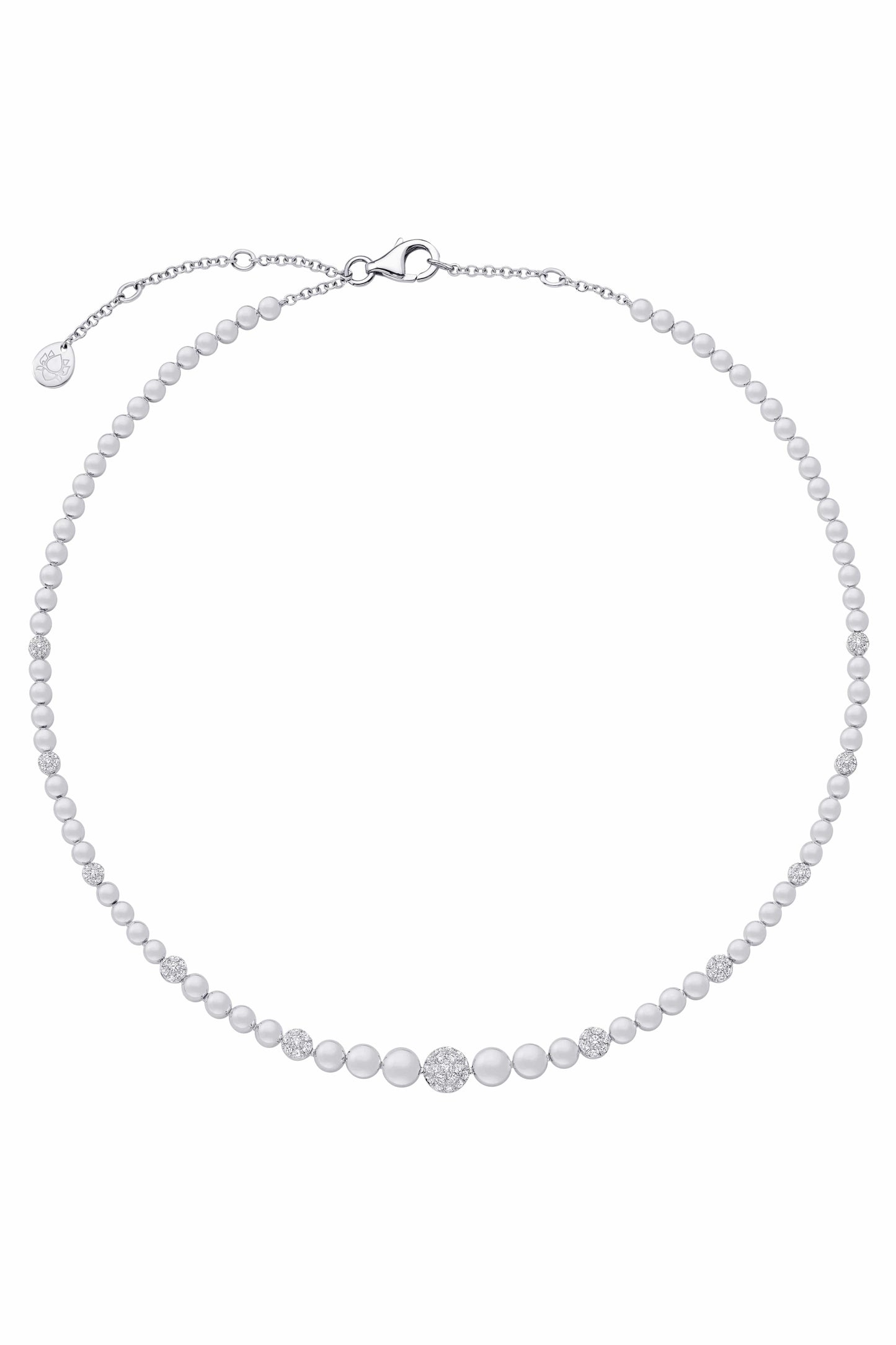 SARA WEINSTOCK-Isadora Cali White Diamond Pave Beaded Choker-WHITE GOLD