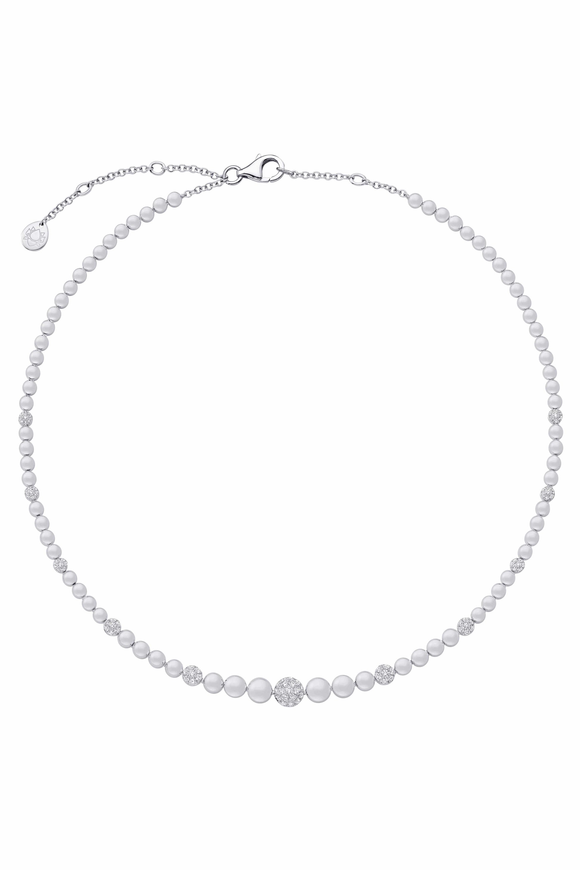 SARA WEINSTOCK-Isadora Cali White Diamond Pave Beaded Choker-WHITE GOLD