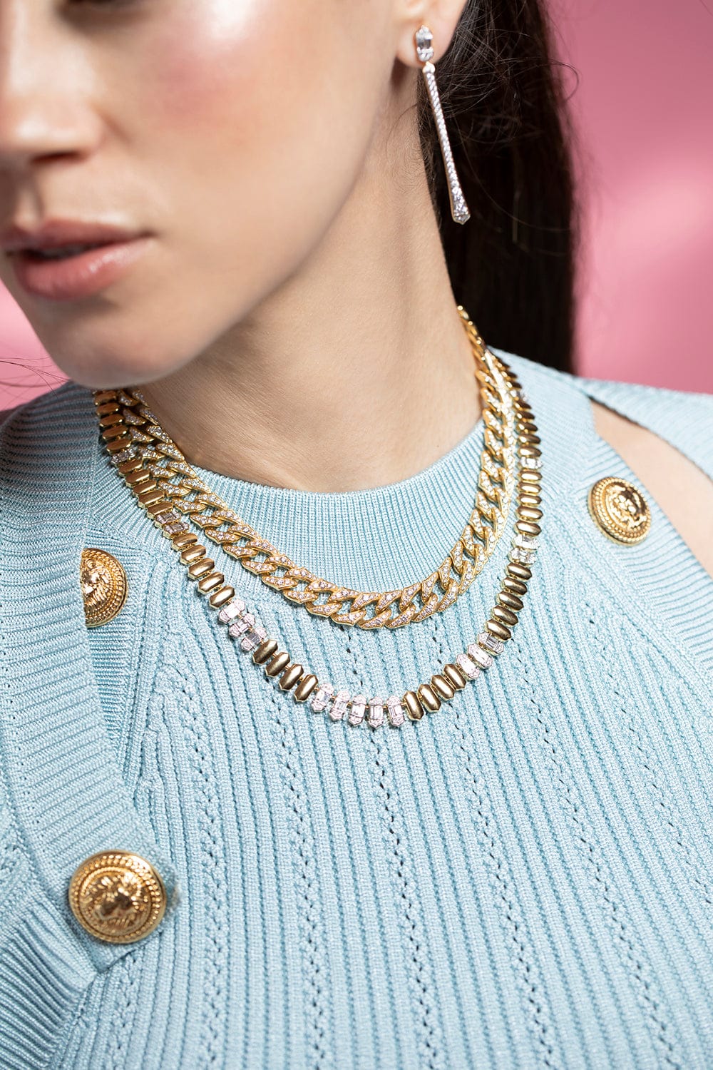 SARA WEINSTOCK-Lucia Large Diamond Link Chain Necklace-YELLOW GOLD