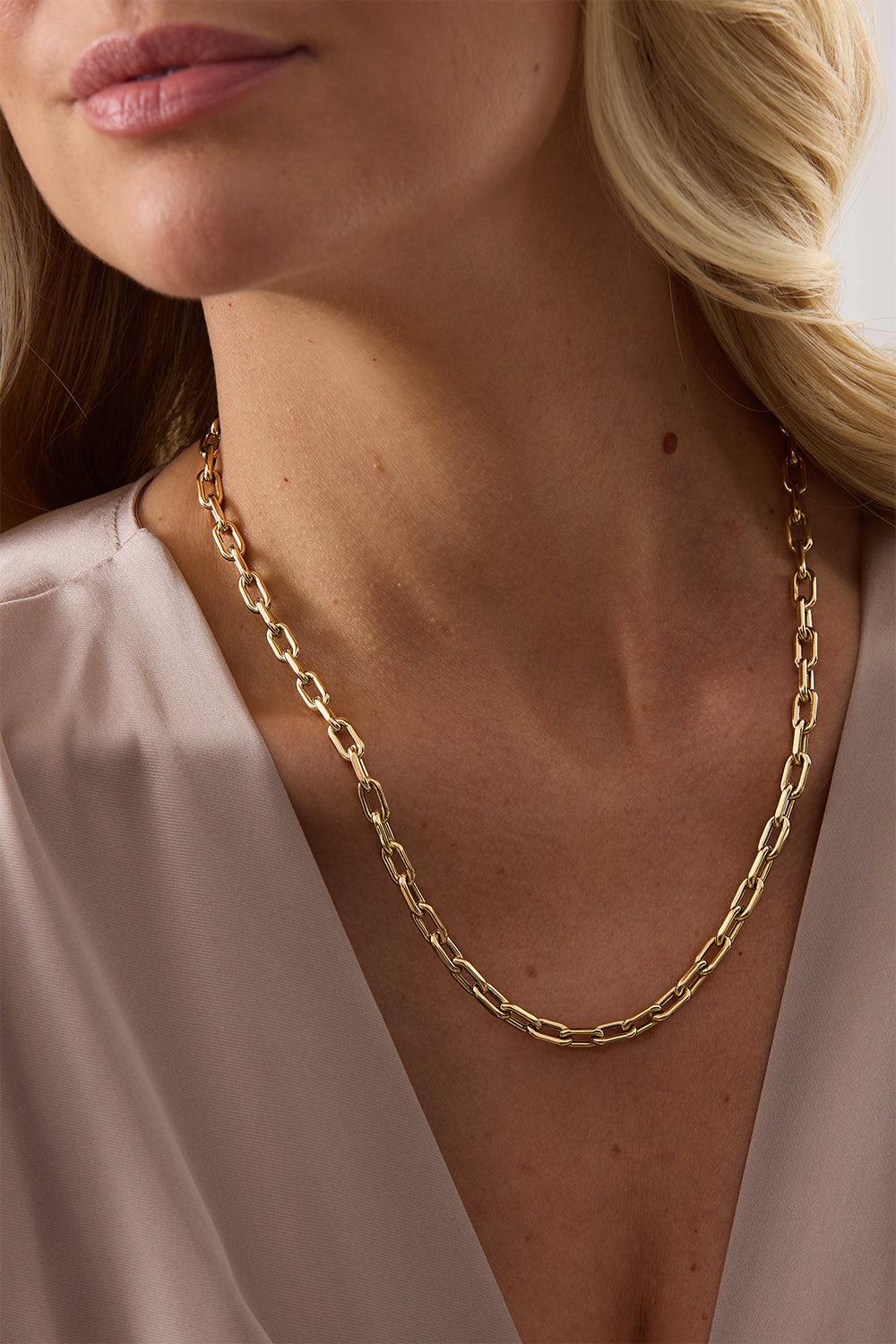 Medium Rectangle Necklace-YELLOW GOLD-20-JEWELRYFINE JEWELNECKLACE O-SARA WEINSTOCK