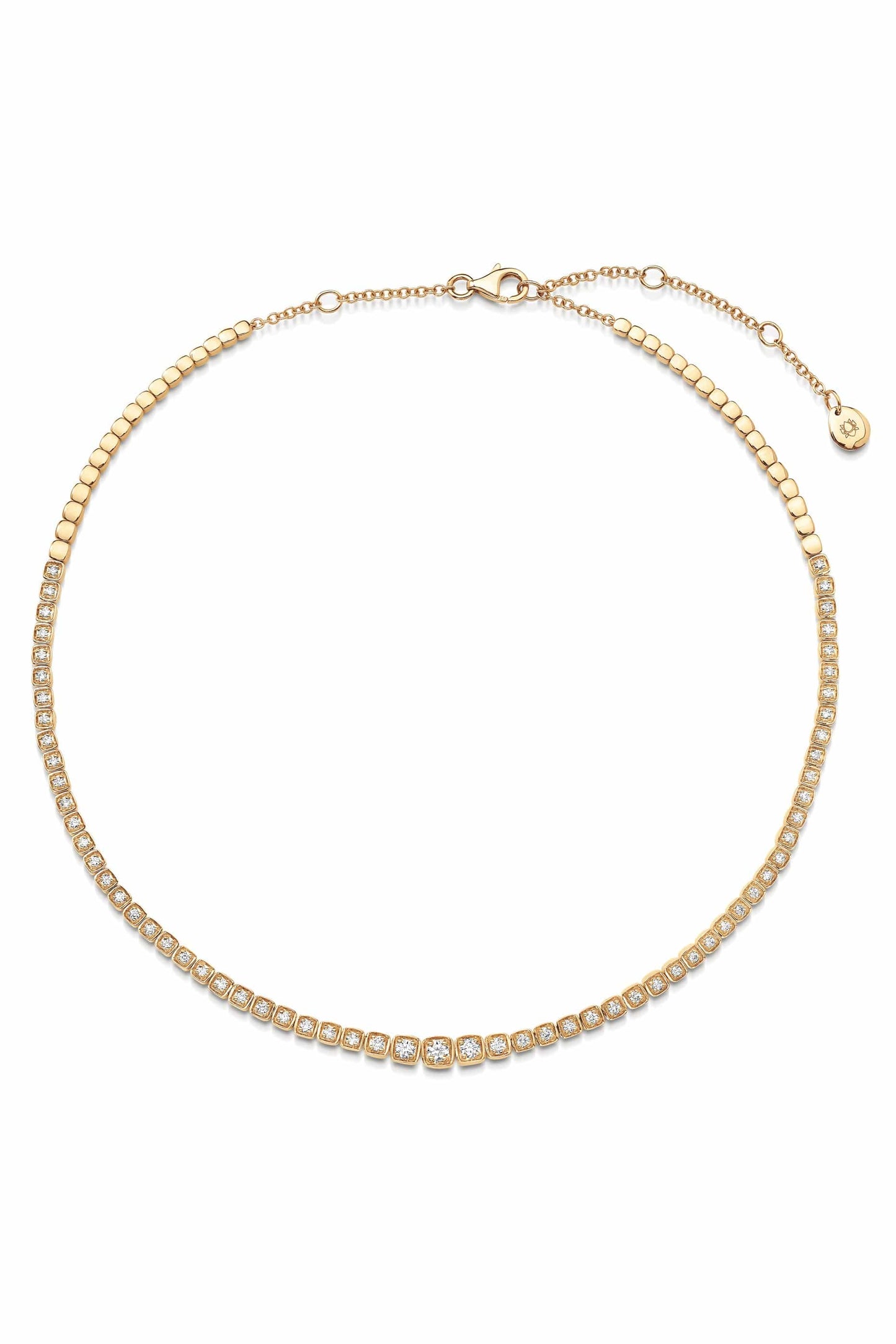 SARA WEINSTOCK-Isadora Petite Cushion Diamond Choker-YELLOW GOLD
