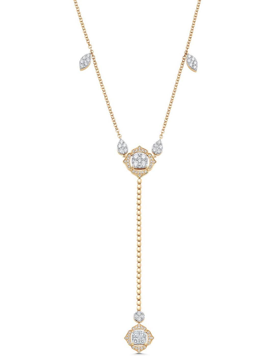 SARA WEINSTOCK-Leela Yellow Gold White Diamond Pear Drop Necklace-YELLOW GOLD