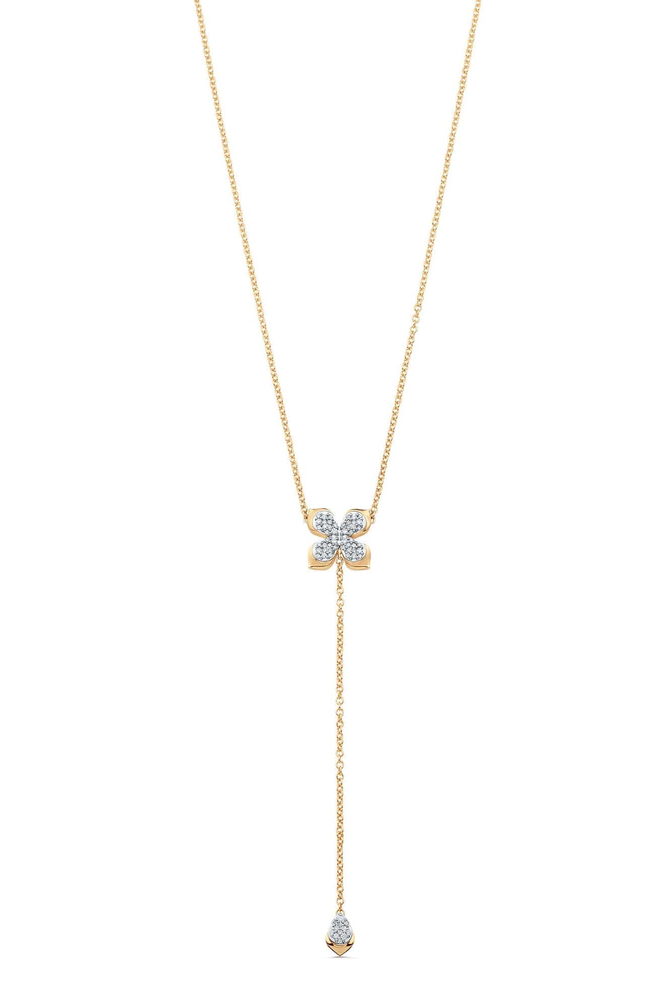 SARA WEINSTOCK-Lierre Pear Petal Cluster Drop Necklace-YELLOW GOLD