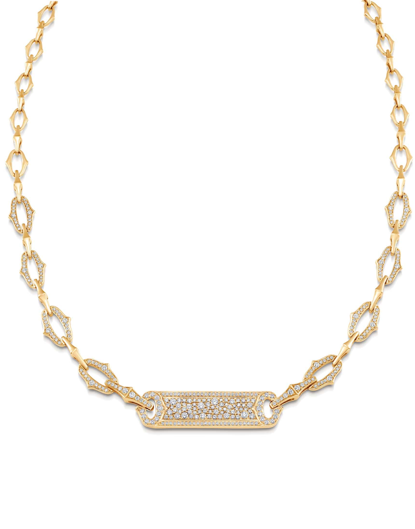 SARA WEINSTOCK-Lucia Bar Tag Chain Necklace-YELLOW GOLD