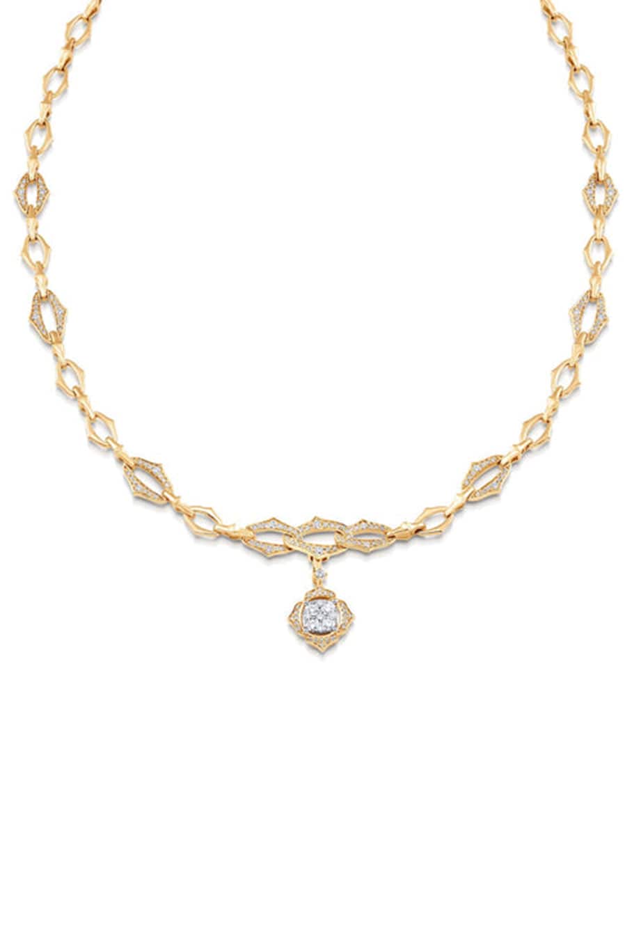 SARA WEINSTOCK-Lucia Chain Necklace with Detatchable Leela Pendant-YELLOW GOLD