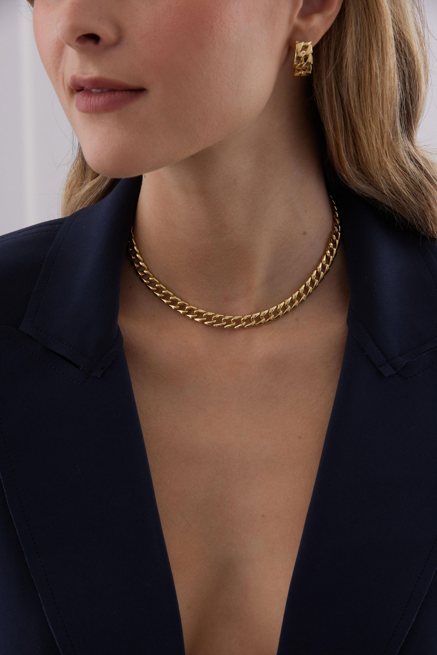 SARA WEINSTOCK-Lucia Solid Link Necklace-YELLOW GOLD