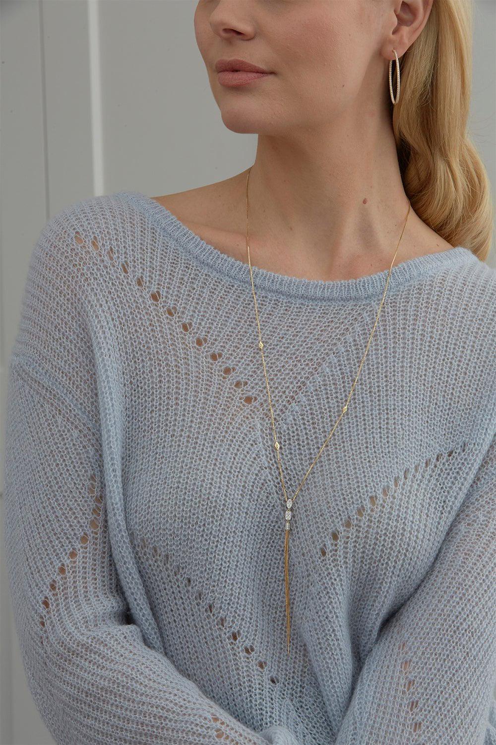 SARA WEINSTOCK-Nappa Tassel Necklace-YELLOW GOLD