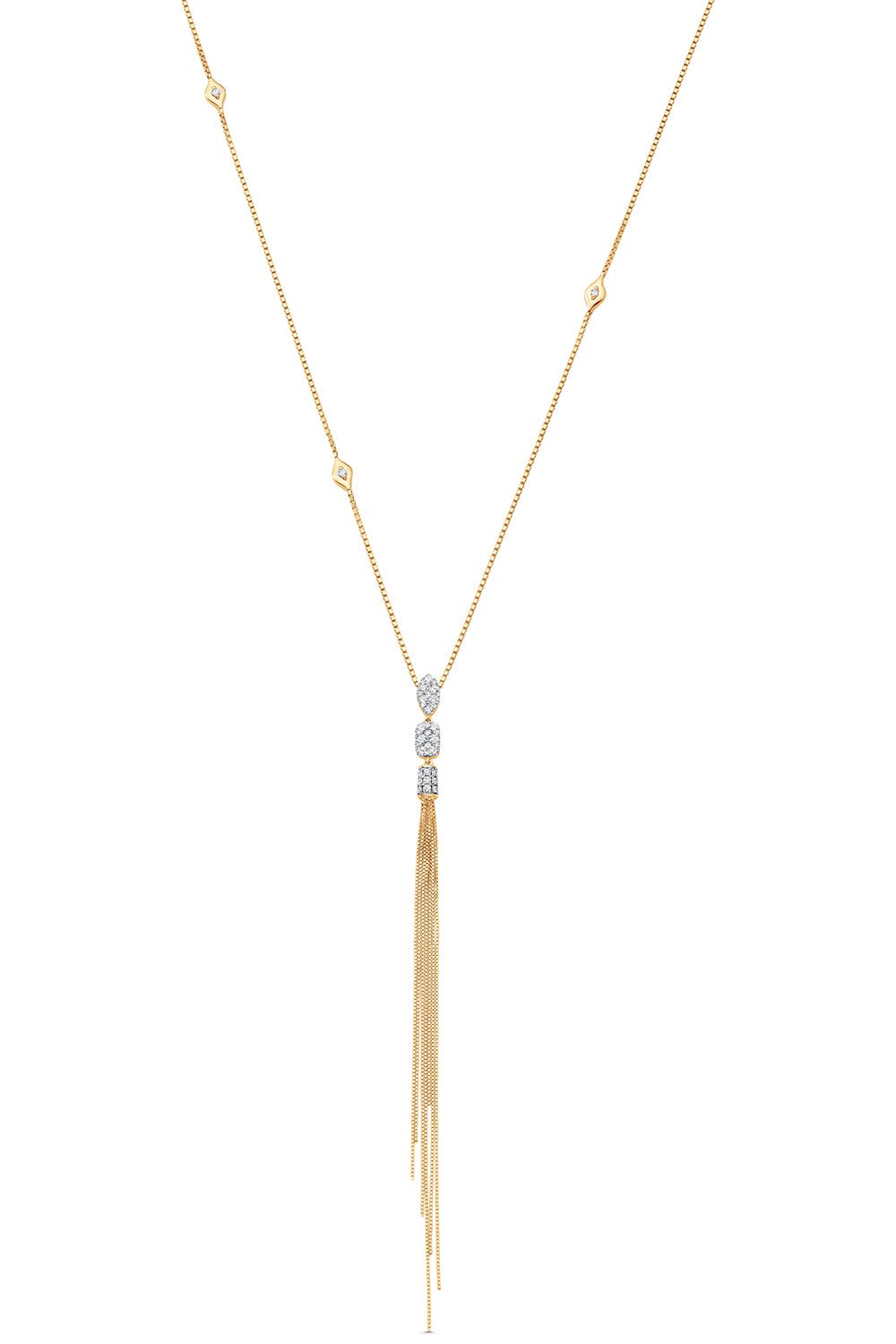 SARA WEINSTOCK-Nappa Tassel Necklace-YELLOW GOLD
