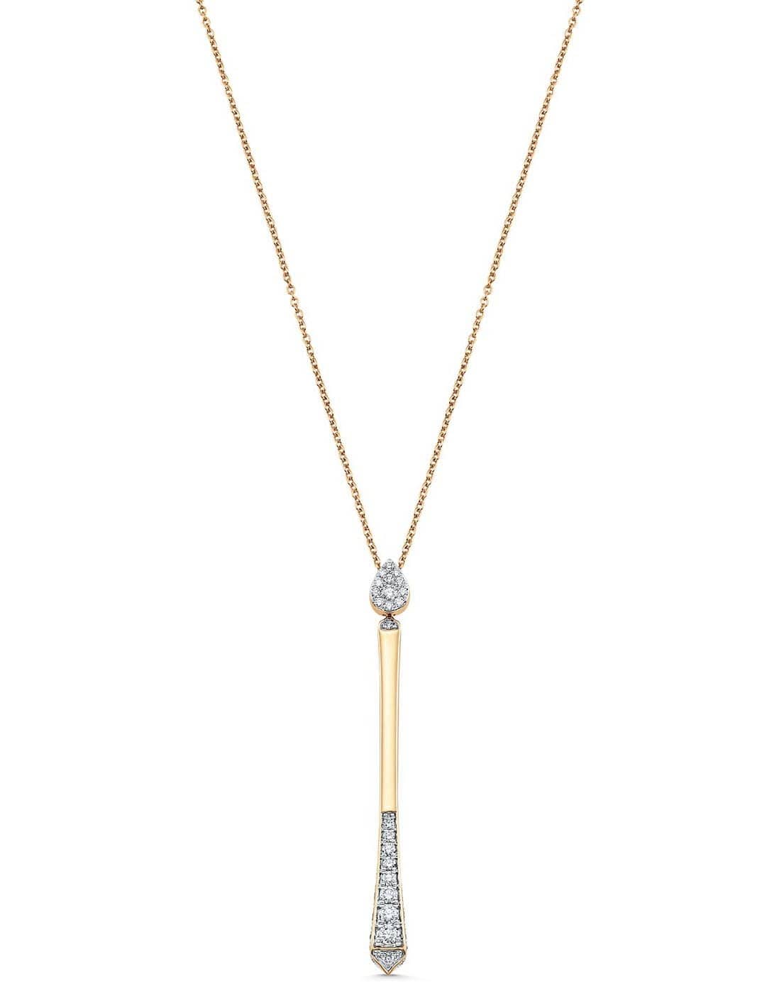 SARA WEINSTOCK-Unity Pear Illusion Lariat Necklace-YELLOW GOLD