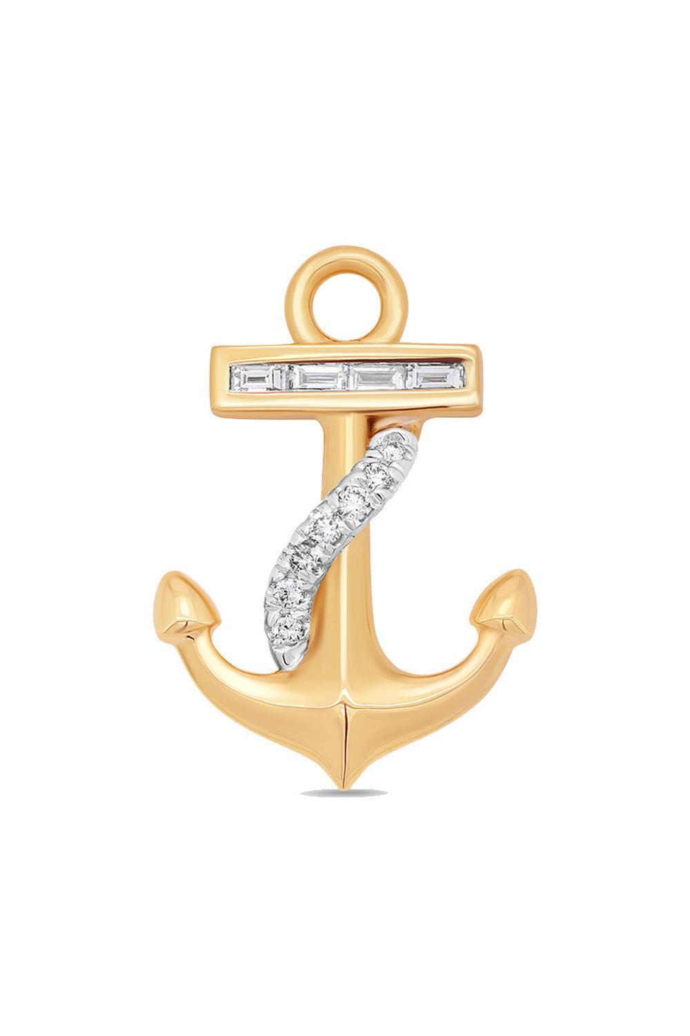 Diamond Anchor Charm-YELLOW GOLD-JEWELRYFINE JEWELPENDANT-SARA WEINSTOCK
