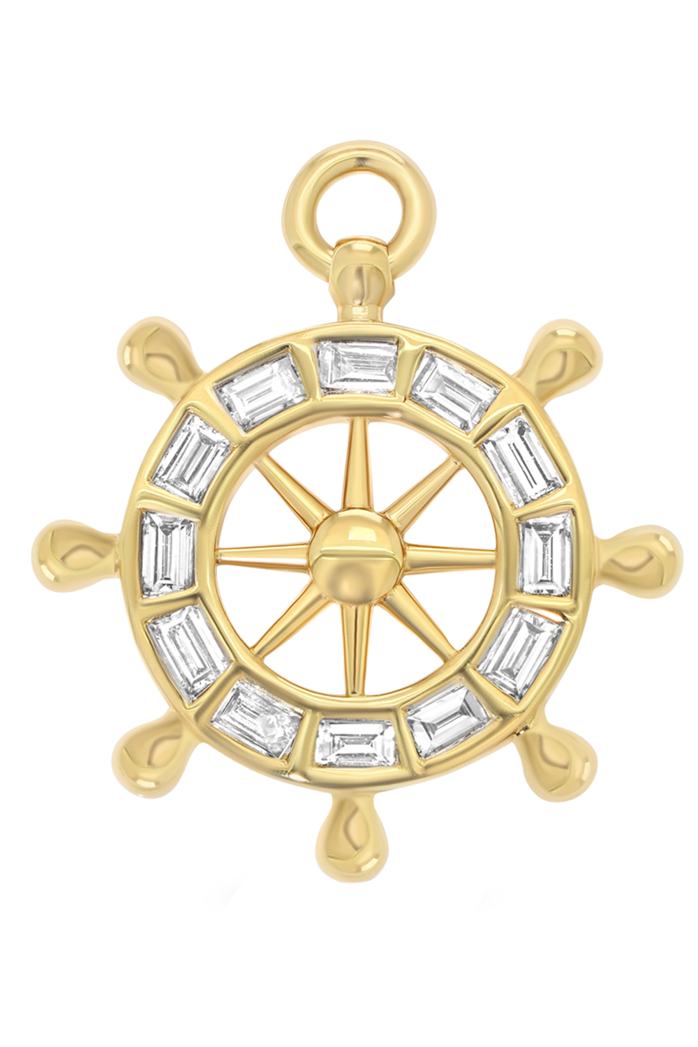 Diamond Captains Wheel Charm-YELLOW GOLD-JEWELRYFINE JEWELPENDANT-SARA WEINSTOCK