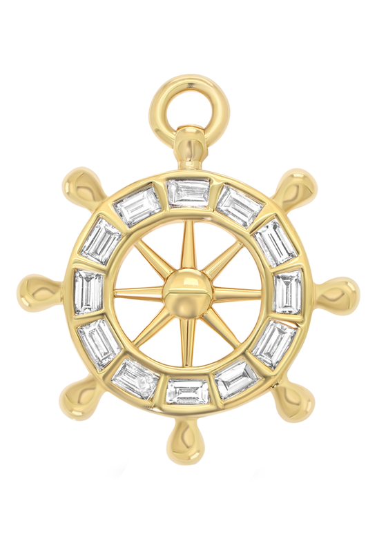 Diamond Captains Wheel Charm