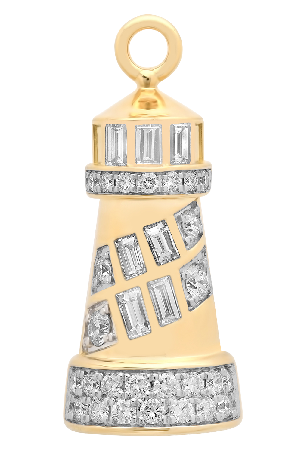 Diamond Lighthouse Pendant-YELLOW GOLD-JEWELRYFINE JEWELPENDANT-SARA WEINSTOCK