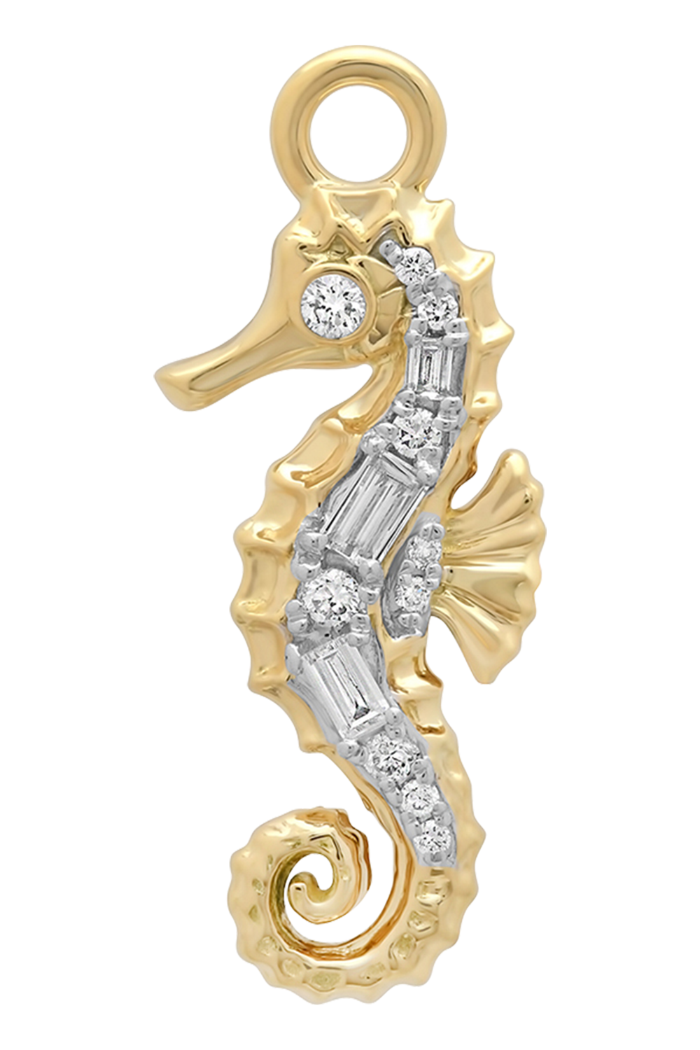 Diamond Seahorse Pendant-YELLOW GOLD-JEWELRYFINE JEWELPENDANT-SARA WEINSTOCK