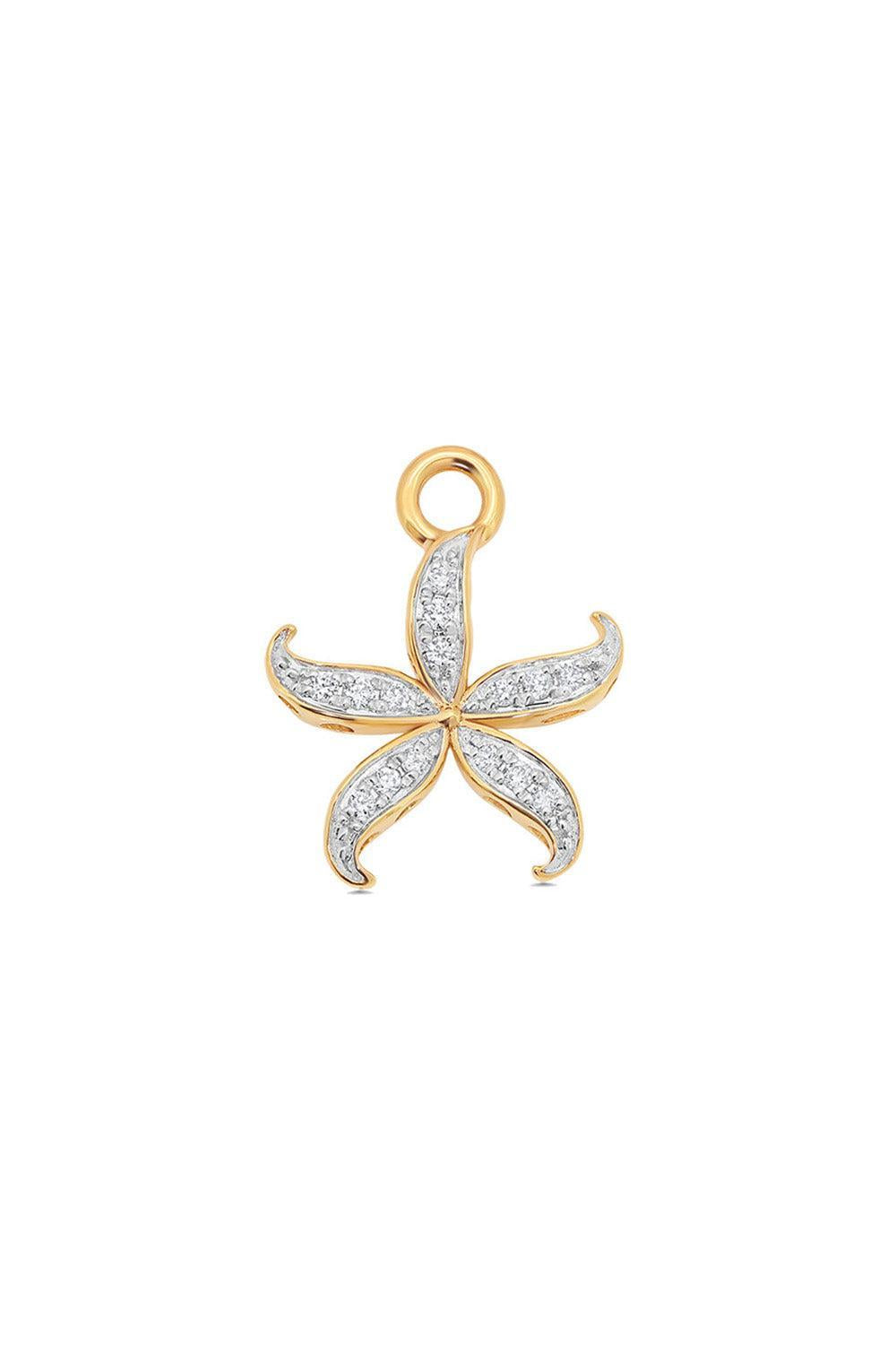 Diamond Star Fish Charm-YELLOW GOLD-JEWELRYFINE JEWELPENDANT-SARA WEINSTOCK