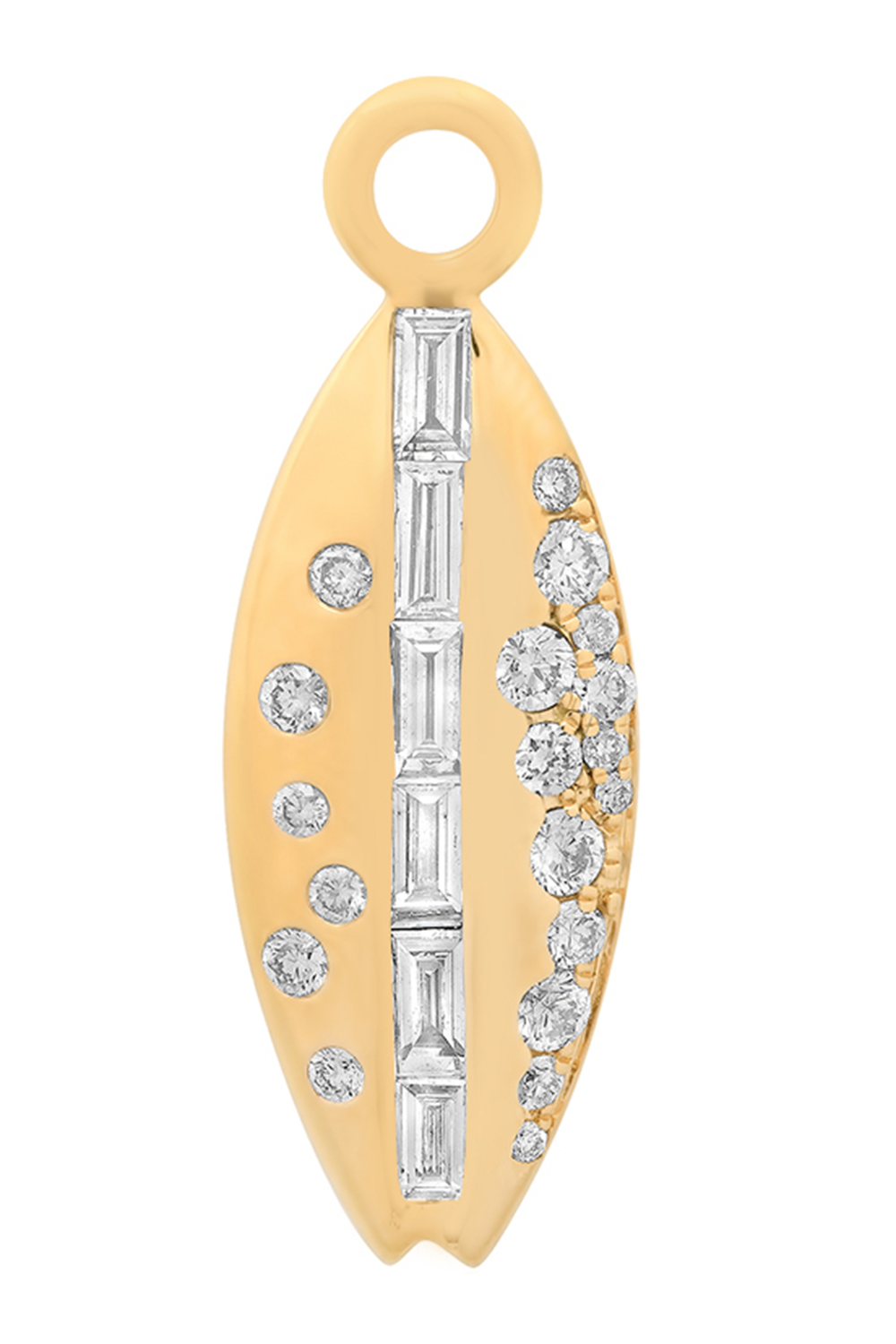 Diamond Surfboard Pendant-YELLOW GOLD-JEWELRYFINE JEWELPENDANT-SARA WEINSTOCK
