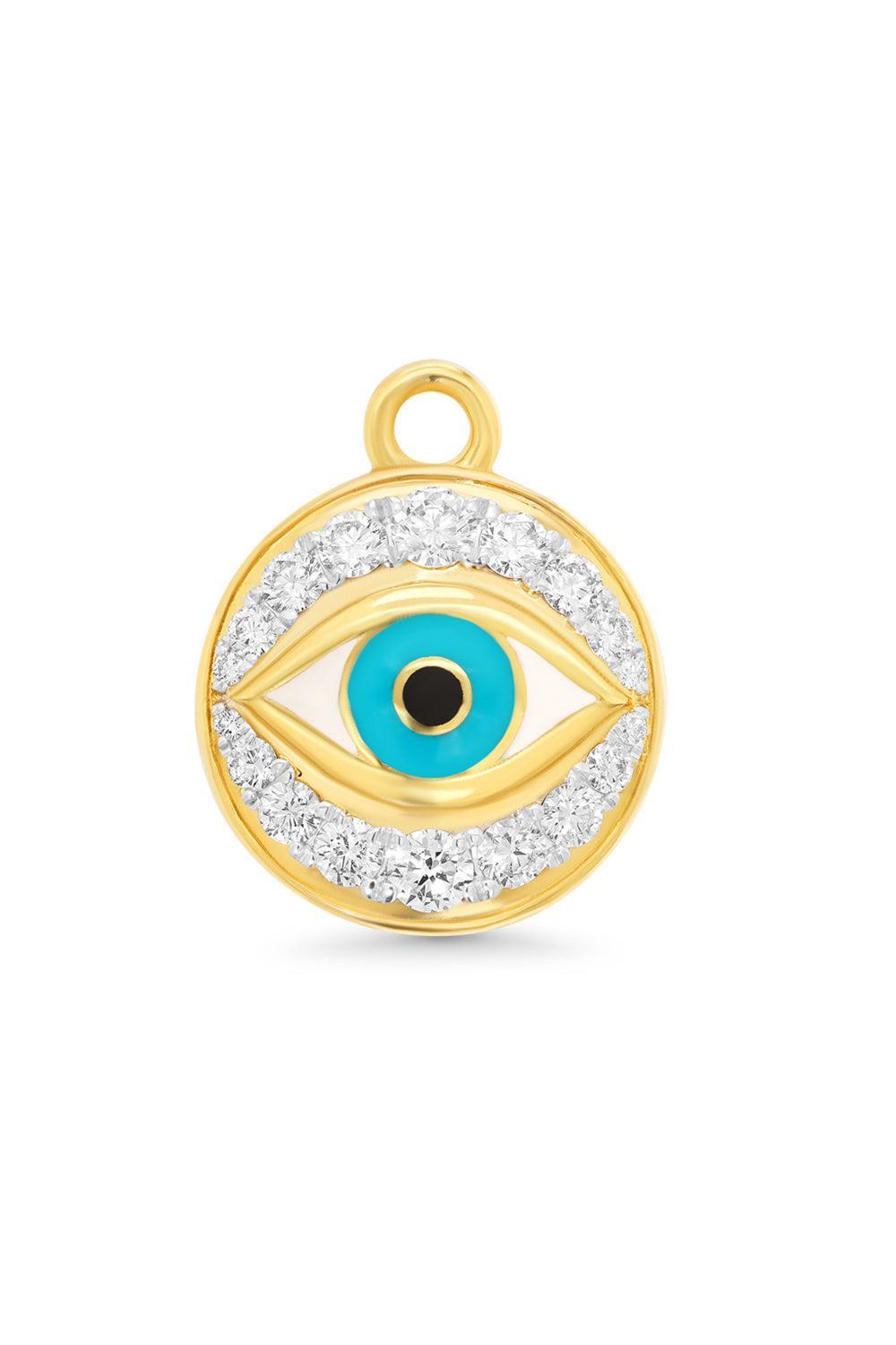 Evil Eye Diamond Charm-YELLOW GOLD-JEWELRYFINE JEWELPENDANT-SARA WEINSTOCK