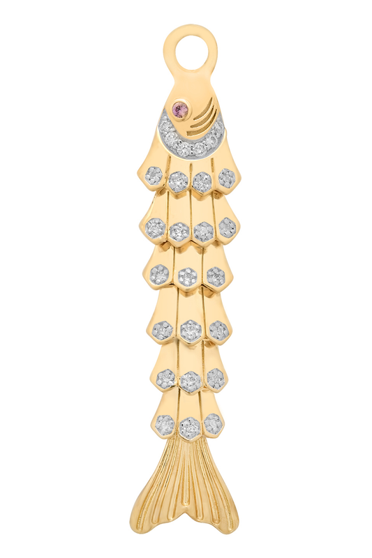 Pink Sapphire Diamond Fish Charm